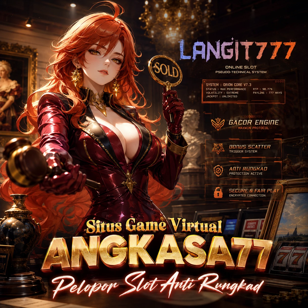 Thumbnail 1 of 3, Poster, LANGIT777 ▷ Situs Game Virtual ANGKASA77 Pelopor Slot Anti Rungkad designed and sold by LANGIT777.