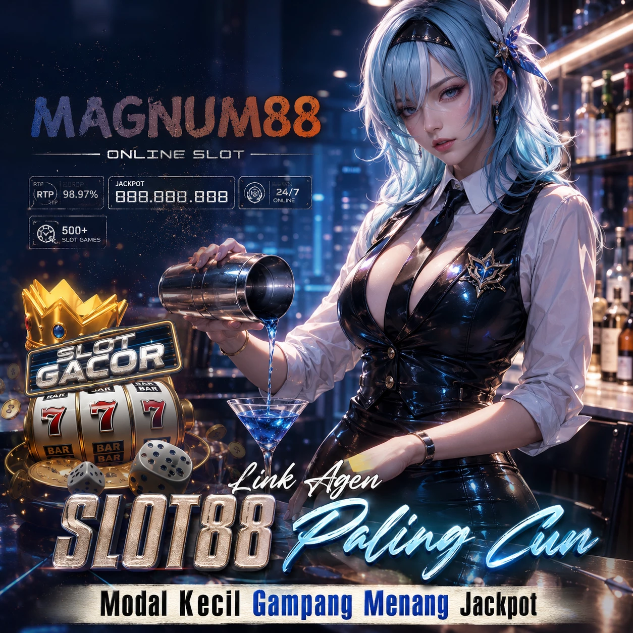 Thumbnail 1 of 3, Poster, MAGNUM88 : Link Agen SLOT88 Paling Cun Modal Kecil Gampang Menang Jackpot designed and sold by MAGNUM88.